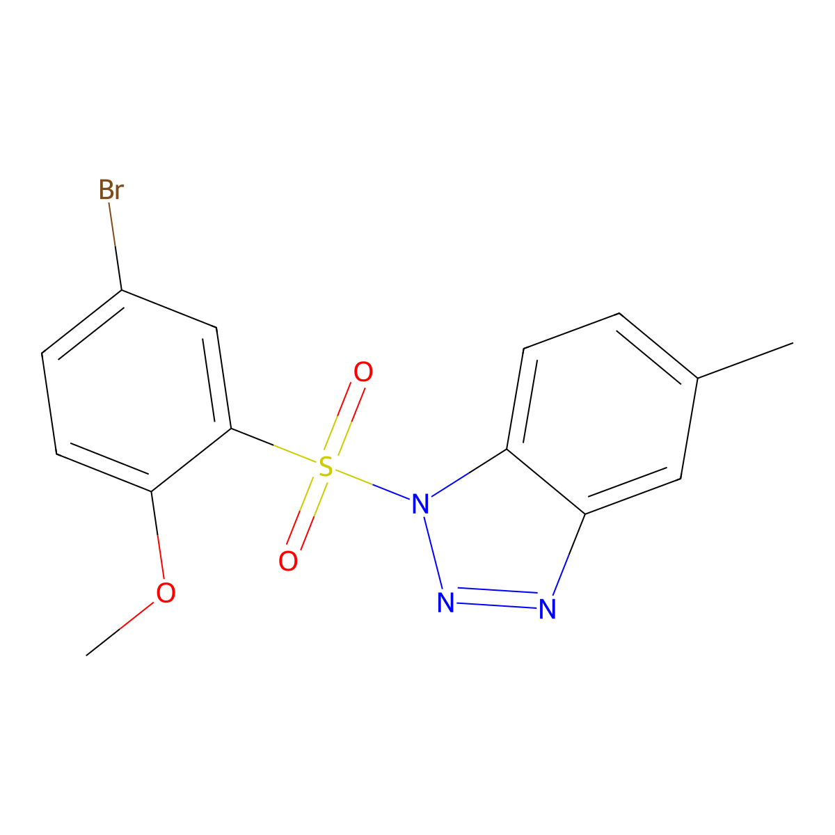 1-(5-Bromo-2-methoxyphenyl)sulfonyl-5-methylbenzotriazole molecular structure, CAS 2248869-22-7