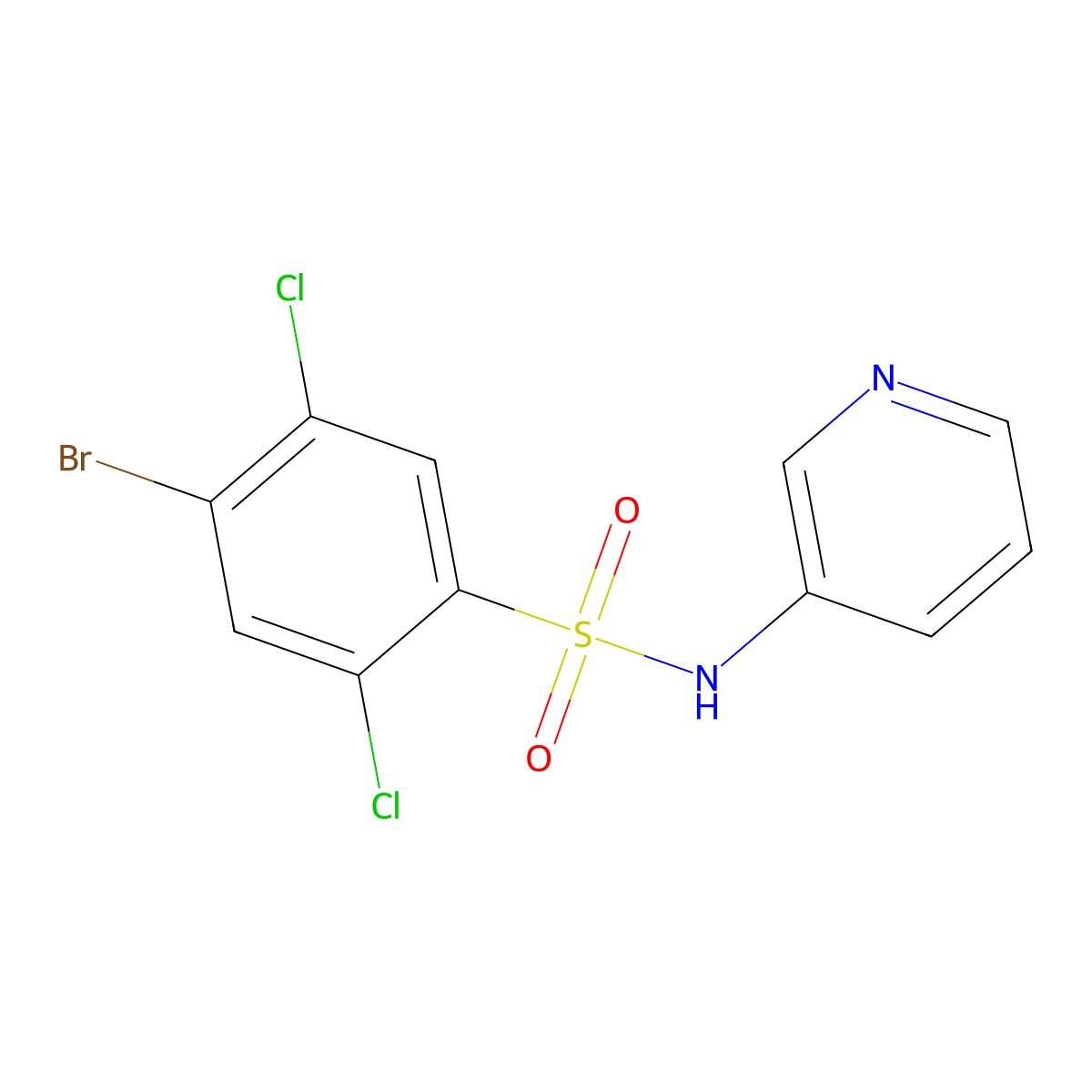 4-bromo-2,5-dichloro-N-(pyridin-3-yl)benzene-1-sulfonamide molecular structure, CAS 2248883-33-0