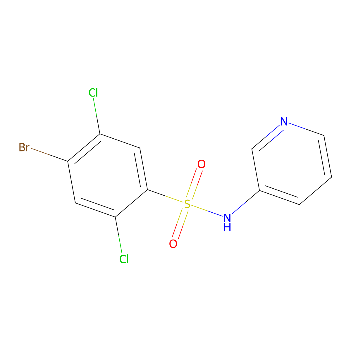 4-bromo-2,5-dichloro-N-(pyridin-3-yl)benzene-1-sulfonamide molecular structure, CAS 2248883-33-0