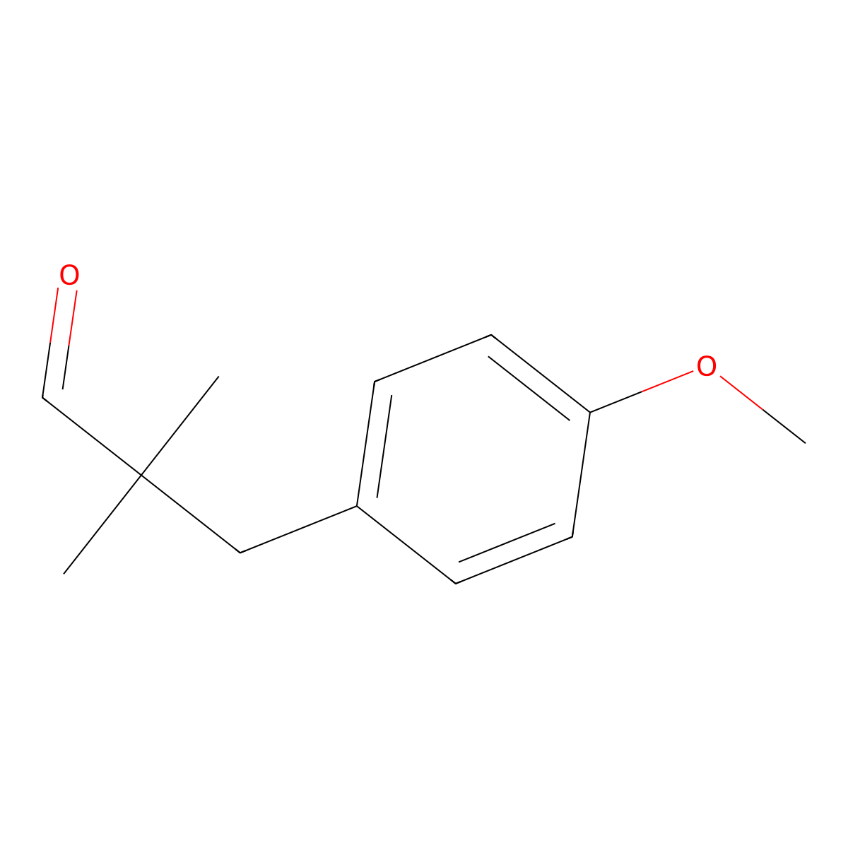 Benzenepropanal, 4-methoxy-alpha,alpha-dimethyl- molecular structure, CAS 22489-76-5