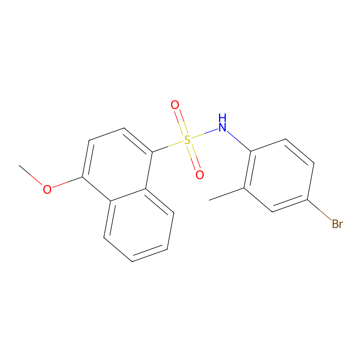 N-(4-bromo-2-methylphenyl)-4-methoxynaphthalene-1-sulfonamide molecular structure, CAS 2248935-63-7