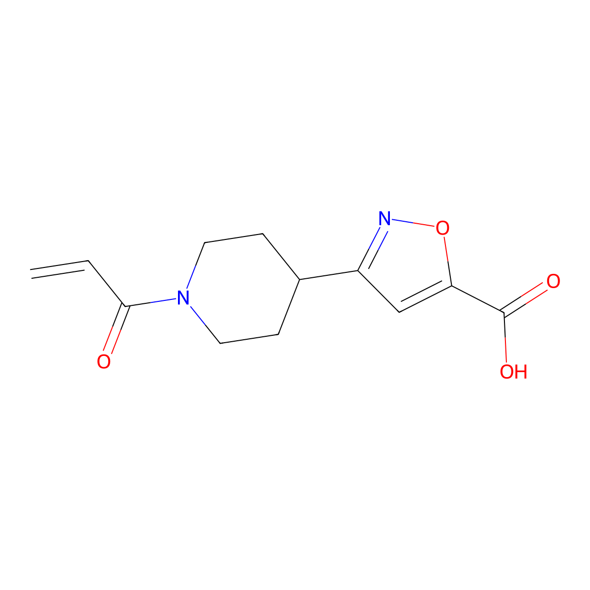 3-(1-Prop-2-enoylpiperidin-4-yl)-1,2-oxazole-5-carboxylic acid molecular structure, CAS 2248938-82-9
