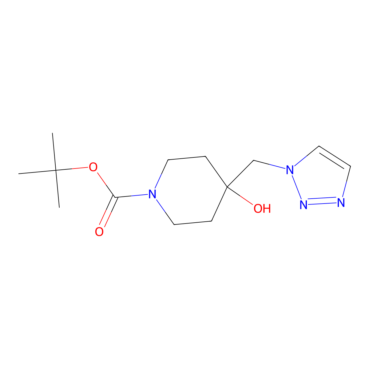 tert-butyl 4-hydroxy-4-[(1H-1,2,3-triazol-1-yl)methyl]piperidine-1-carboxylate molecular structure, CAS 2248944-39-8