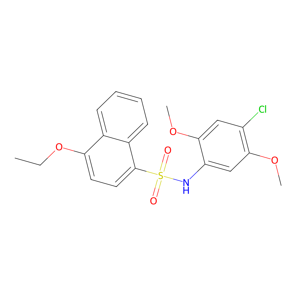 N-(4-chloro-2,5-dimethoxyphenyl)-4-ethoxynaphthalene-1-sulfonamide molecular structure, CAS 2248959-29-5