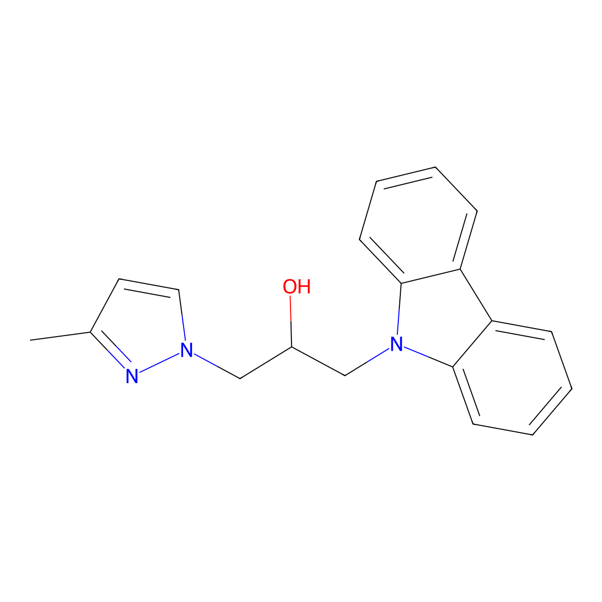 1-(9H-carbazol-9-yl)-3-(3-methyl-1H-pyrazol-1-yl)-2-propanol molecular structure, CAS 2248959-50-2
