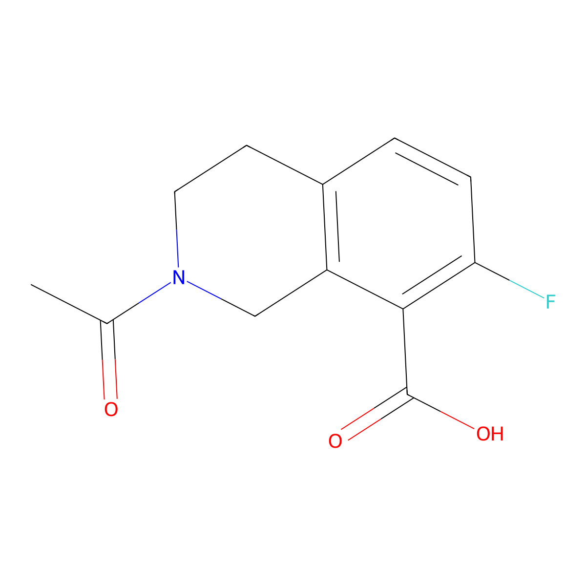 2-Acetyl-7-fluoro-1,2,3,4-tetrahydroisoquinoline-8-carboxylic acid molecular structure, CAS 2248976-58-9