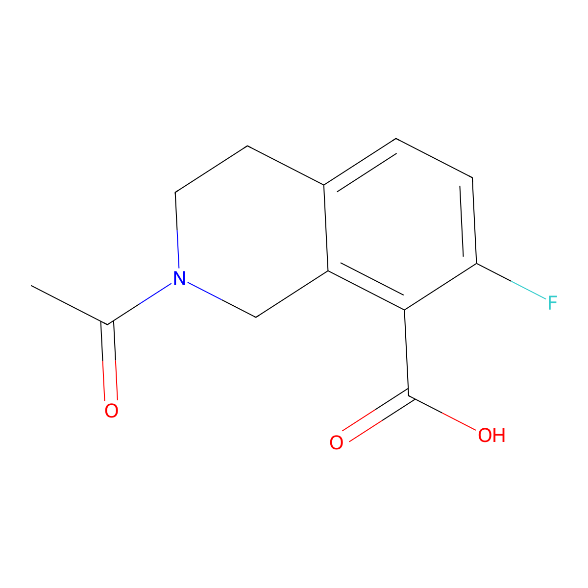 2-Acetyl-7-fluoro-1,2,3,4-tetrahydroisoquinoline-8-carboxylic acid molecular structure, CAS 2248976-58-9