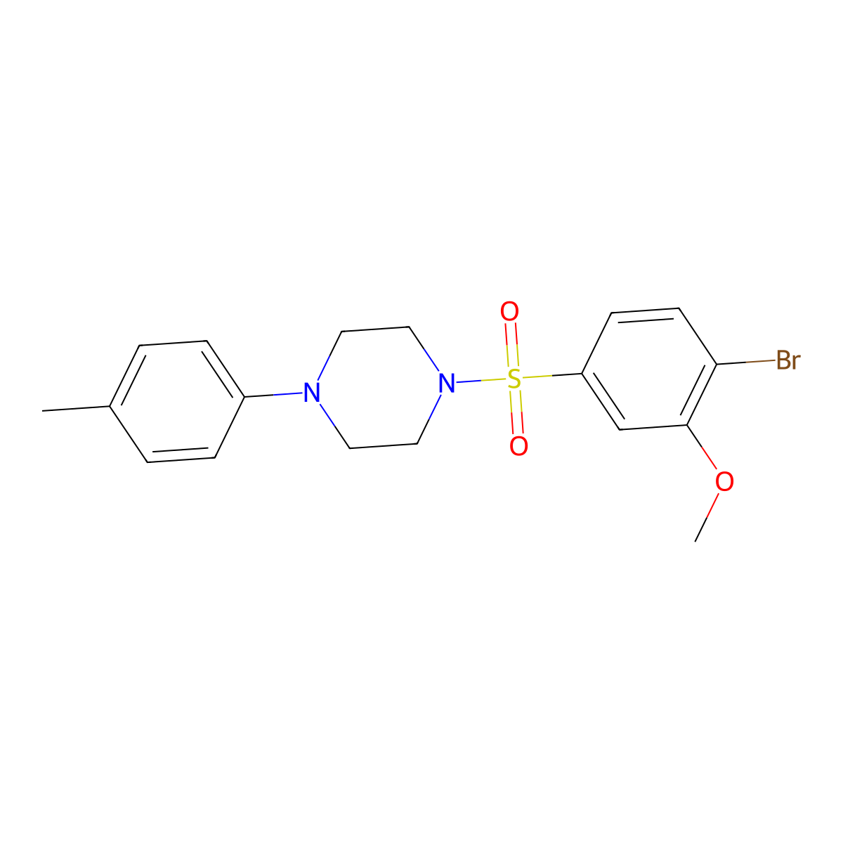 1-(4-Bromo-3-methoxybenzenesulfonyl)-4-(4-methylphenyl)piperazine molecular structure, CAS 2248996-24-7