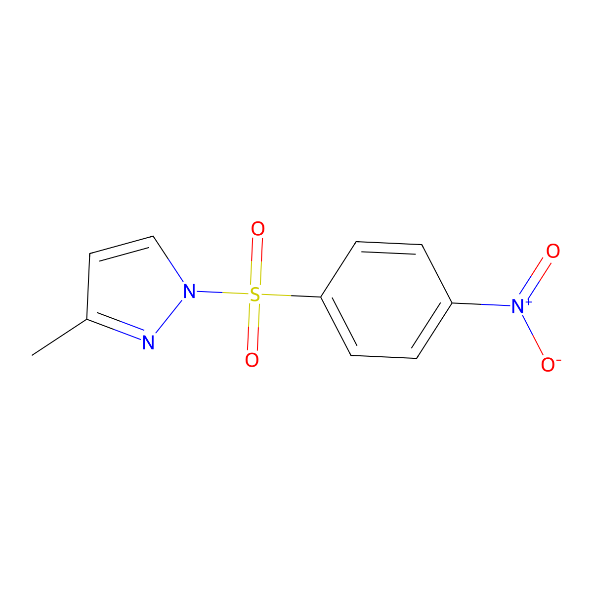 3-methyl-1-(4-nitrobenzenesulfonyl)-1H-pyrazole molecular structure, CAS 2248996-53-2