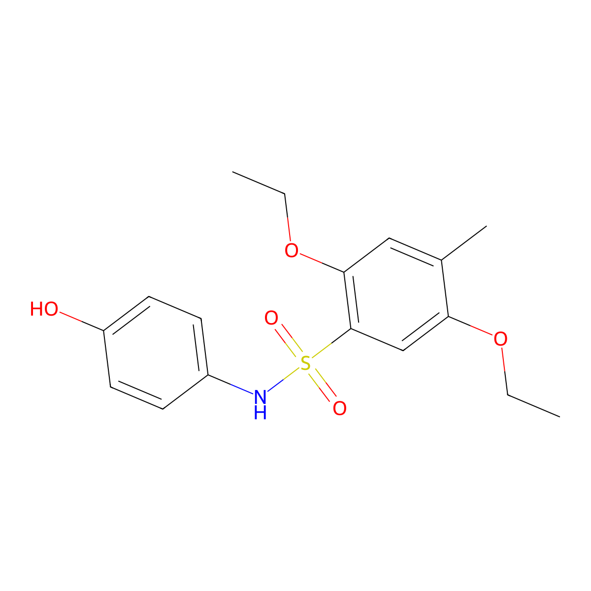 2,5-Diethoxy-N-(4-hydroxyphenyl)-4-methylbenzenesulfonamide molecular structure, CAS 2248999-49-5