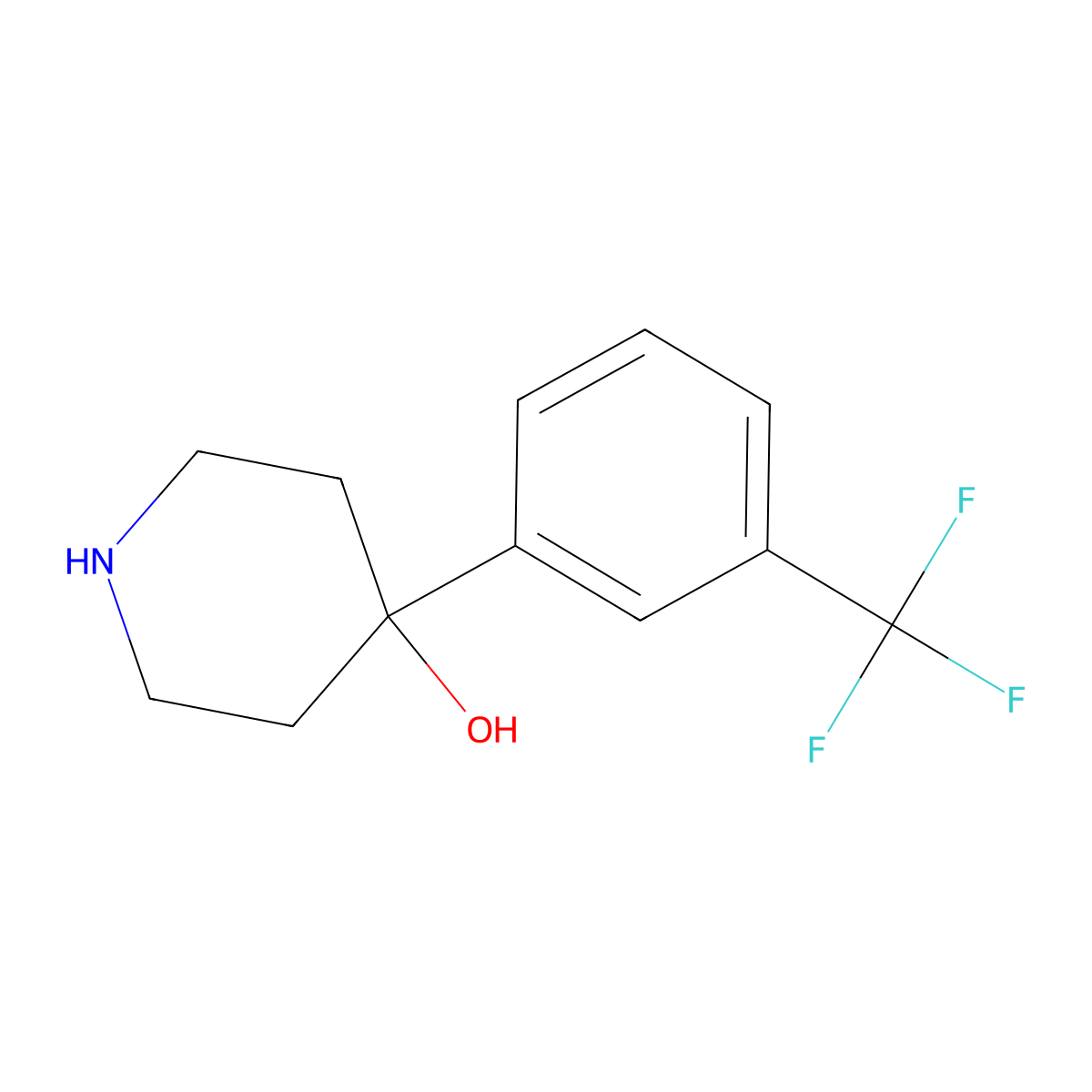 4-[3-(Trifluoromethyl)phenyl]-4-piperidinol molecular structure, CAS 2249-28-7