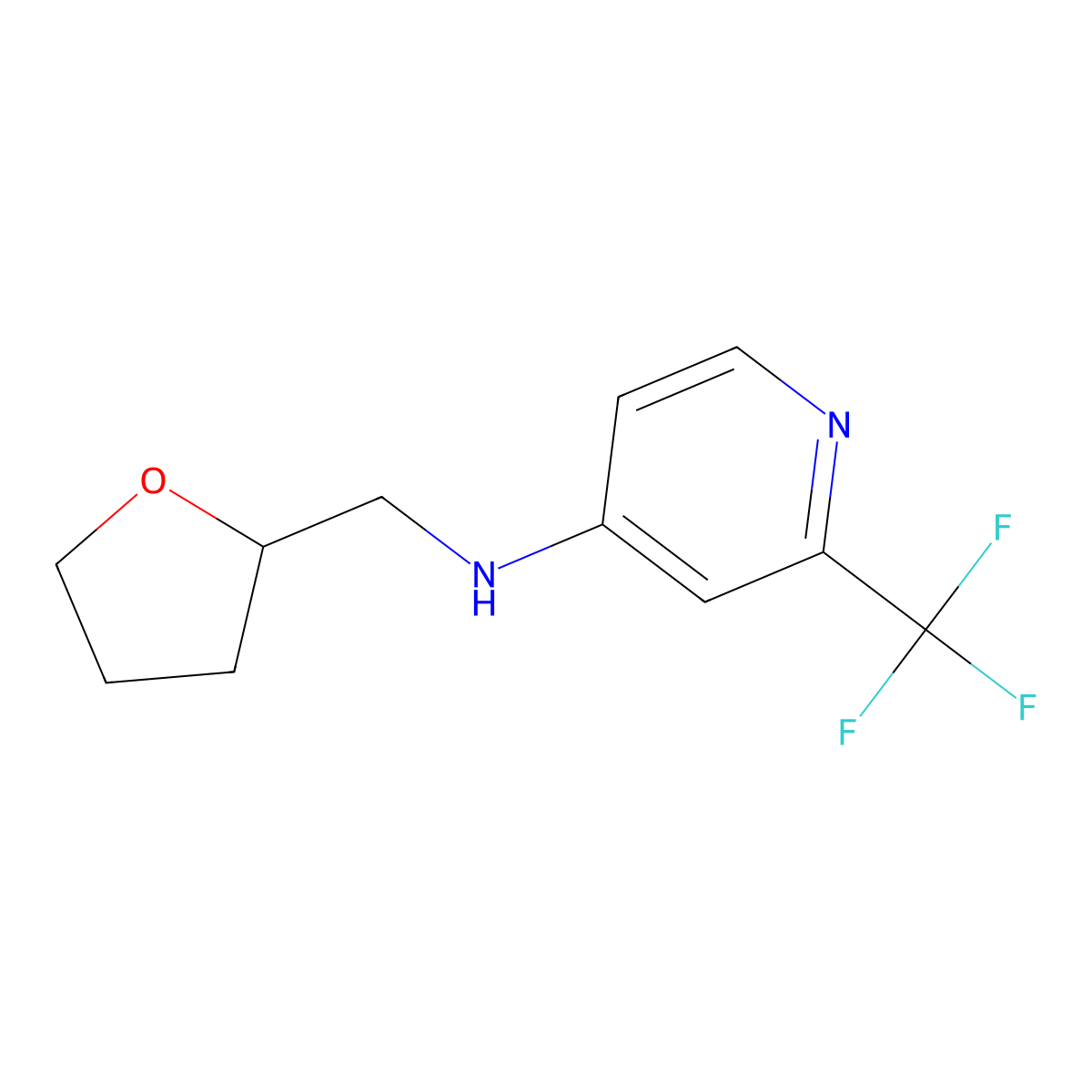 N-[(oxolan-2-yl)methyl]-2-(trifluoromethyl)pyridin-4-amine molecular structure, CAS 2249028-91-7