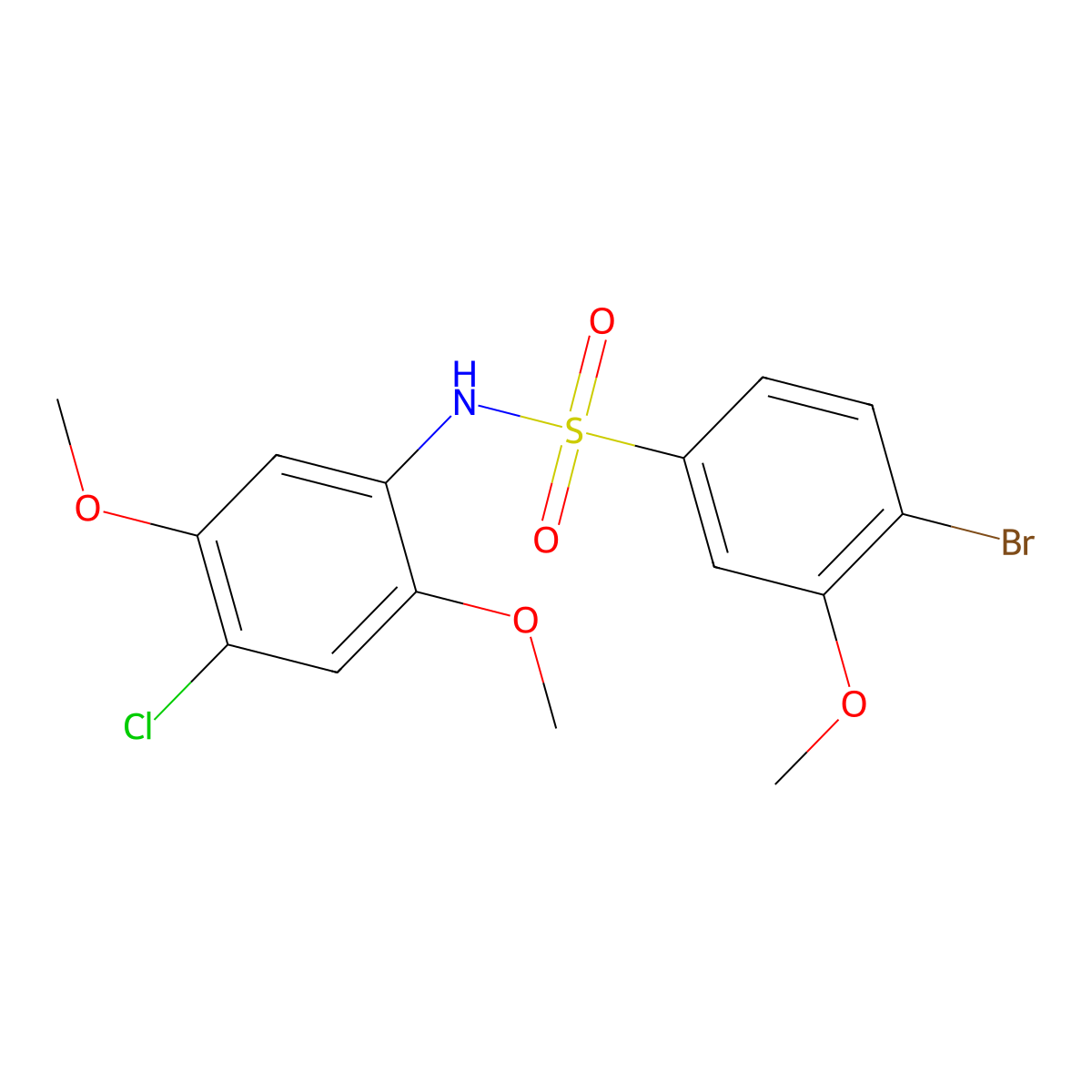 4-bromo-N-(4-chloro-2,5-dimethoxyphenyl)-3-methoxybenzene-1-sulfonamide molecular structure, CAS 2249051-72-5