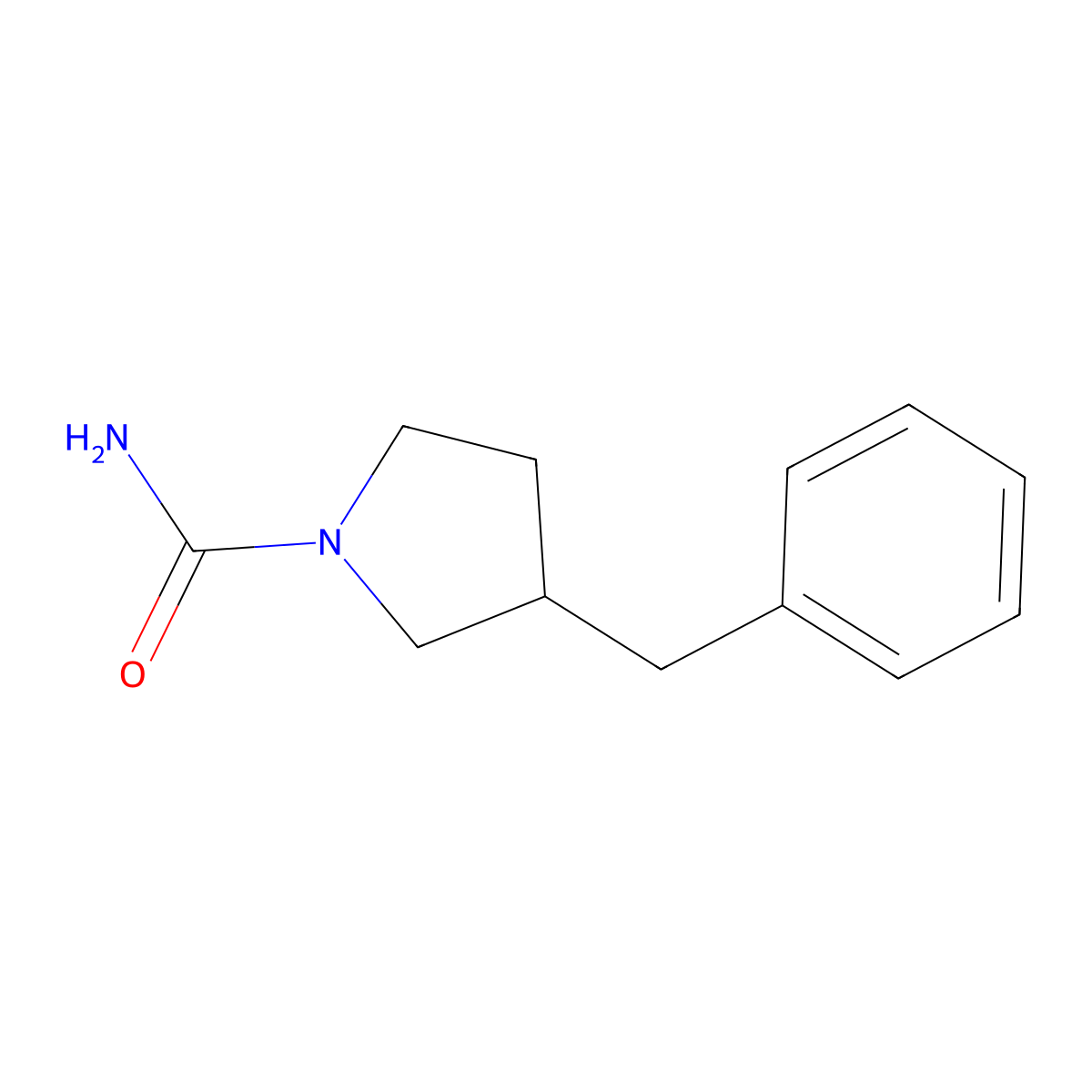 3-Benzylpyrrolidine-1-carboxamide molecular structure, CAS 2249059-23-0