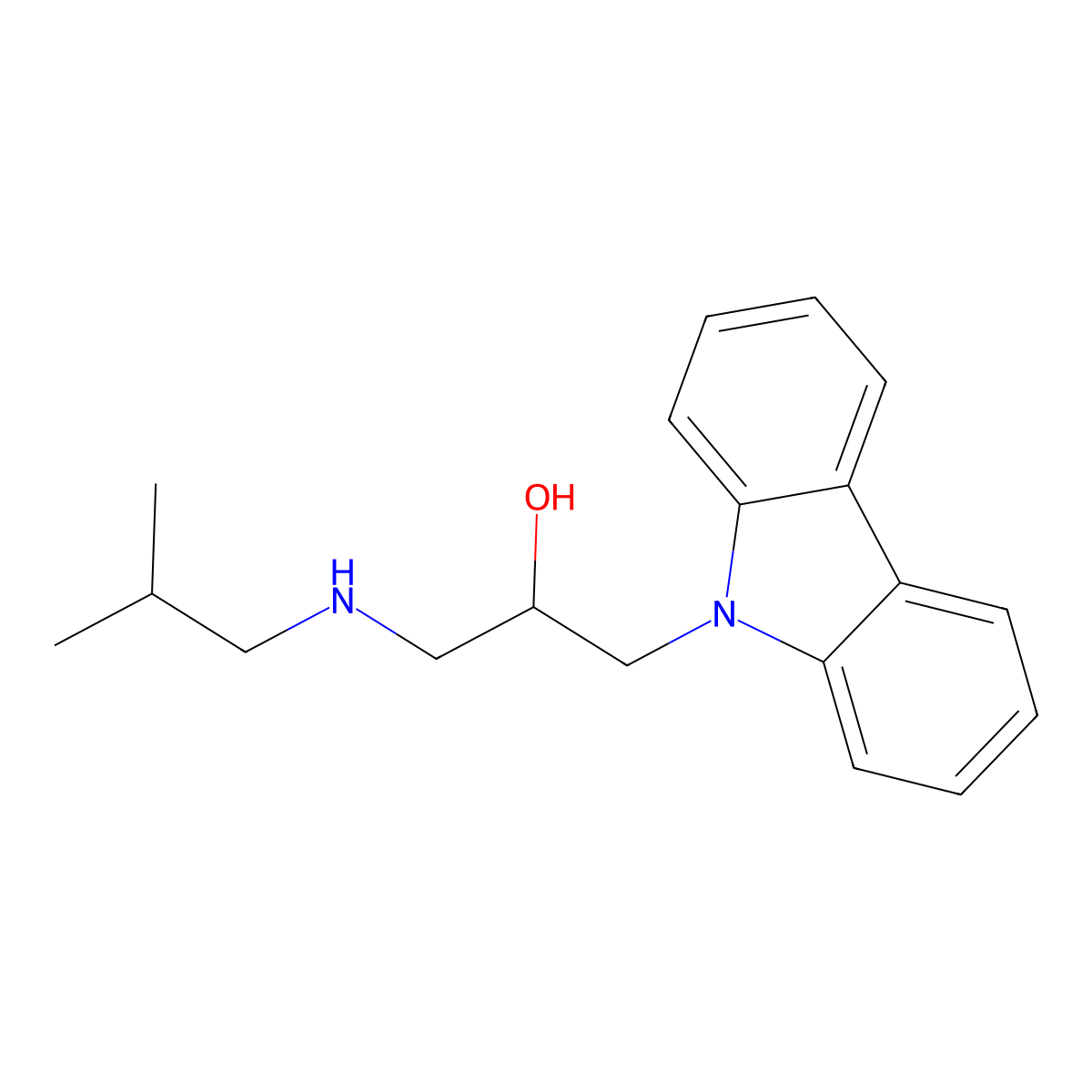 1-(9H-carbazol-9-yl)-3-[(2-methylpropyl)amino]propan-2-ol molecular structure, CAS 2249076-38-6