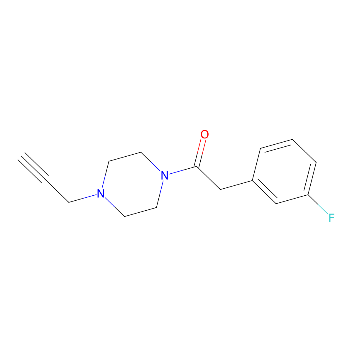 2-(3-Fluorophenyl)-1-(4-(prop-2-YN-1-YL)piperazin-1-YL)ethan-1-one molecular structure, CAS 2249088-93-3