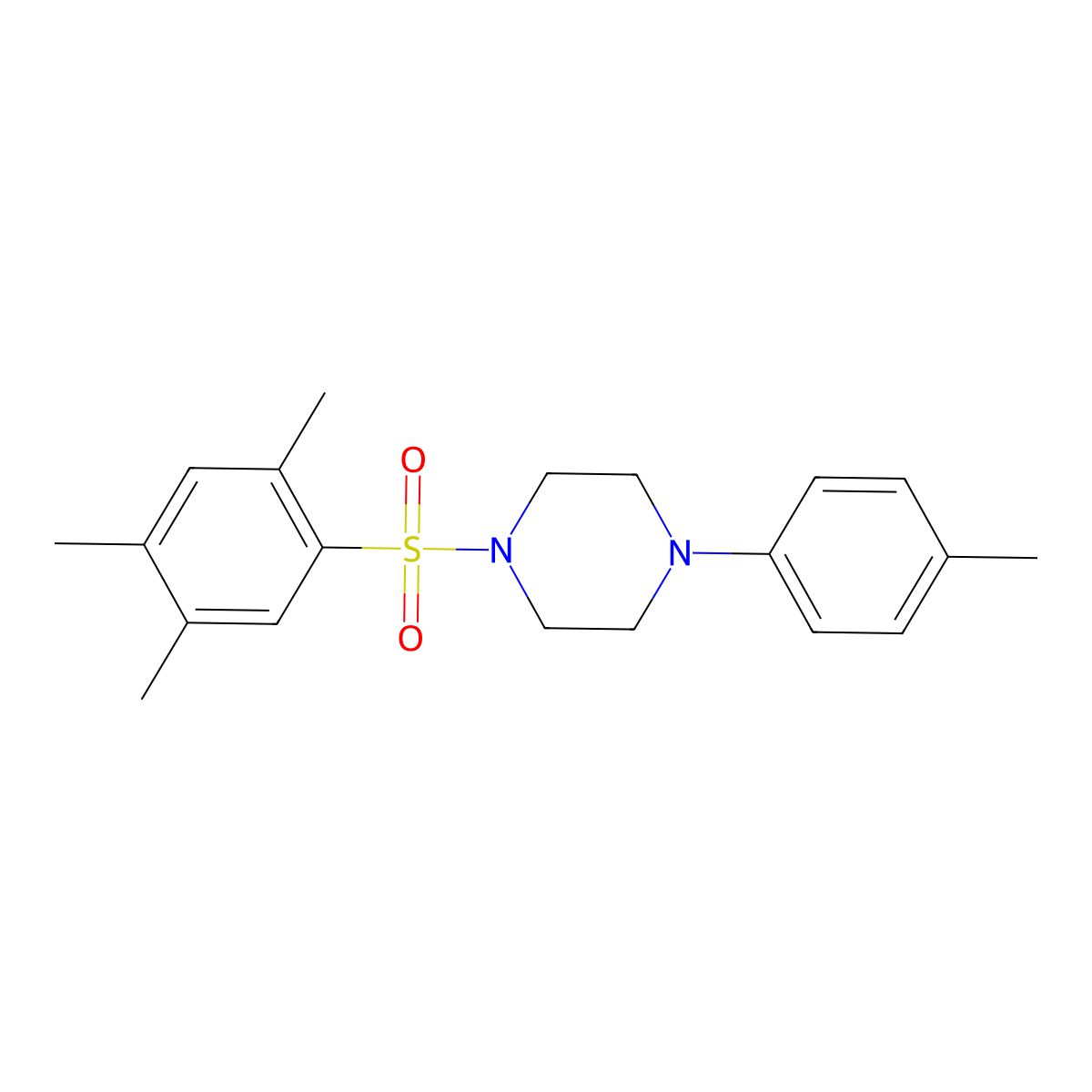 1-(4-Methylphenyl)-4-(2,4,5-trimethylbenzenesulfonyl)piperazine molecular structure, CAS 2249104-59-2