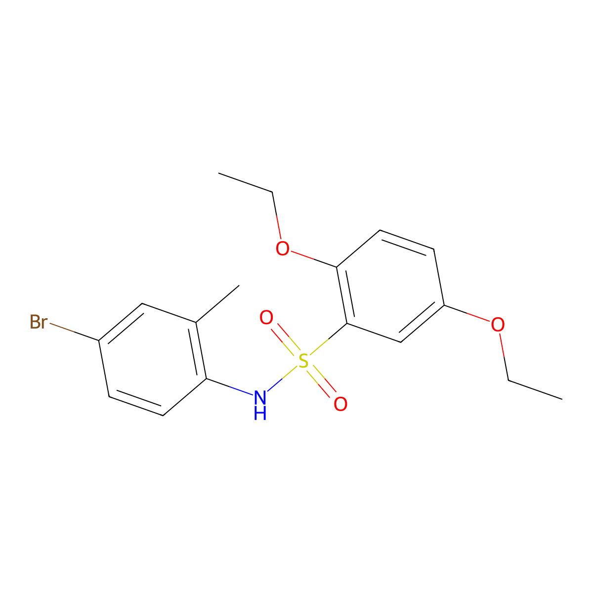 N-(4-bromo-2-methylphenyl)-2,5-diethoxybenzene-1-sulfonamide molecular structure, CAS 2249104-84-3