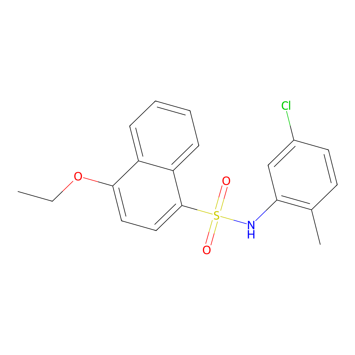 N-(5-chloro-2-methylphenyl)-4-ethoxynaphthalene-1-sulfonamide molecular structure, CAS 2249141-51-1