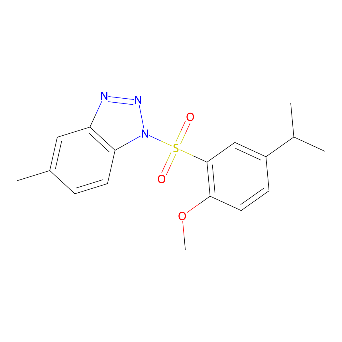1-[(5-isopropyl-2-methoxyphenyl)sulfonyl]-5-methyl-1H-1,2,3-benzotriazole molecular structure, CAS 2249141-54-4