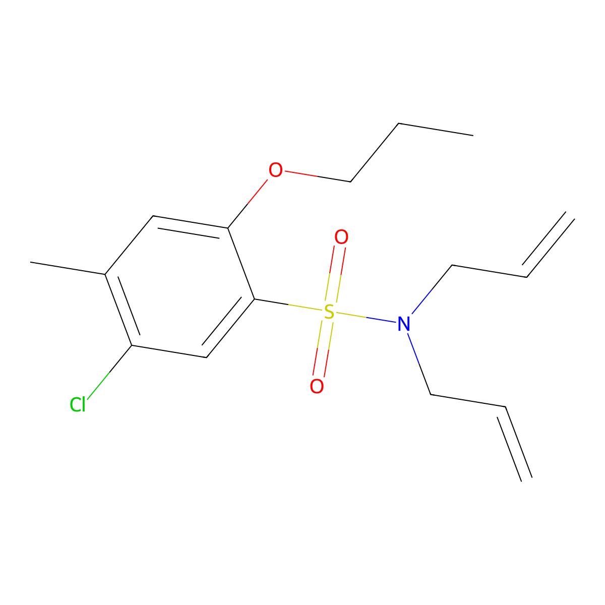 5-Chloro-4-methyl-N,N-bis(prop-2-enyl)-2-propoxybenzenesulfonamide molecular structure, CAS 2249141-59-9