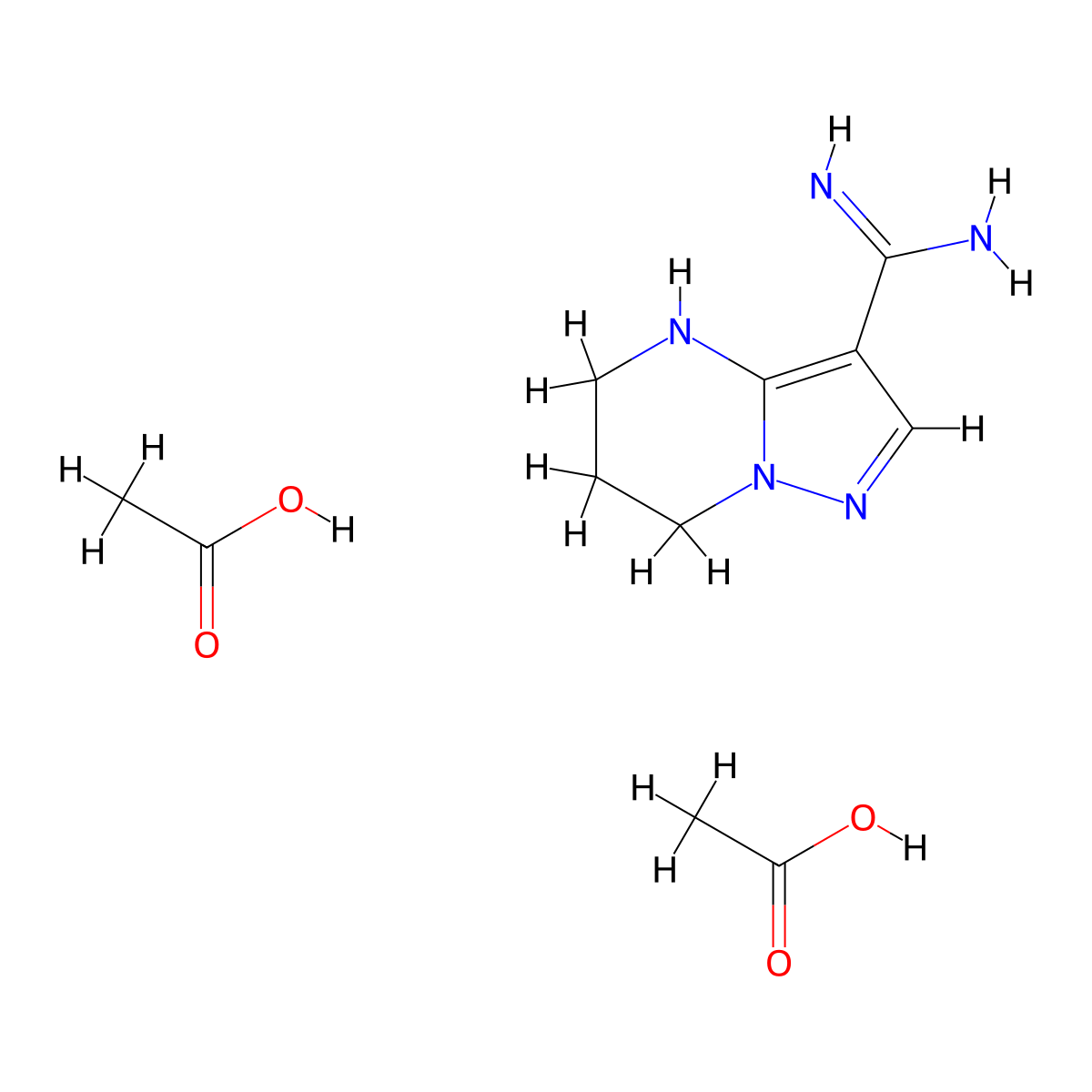 4H,5H,6H,7H-pyrazolo[1,5-a]pyrimidine-3-carboximidamide,bis(aceticacid) molecular structure, CAS 2249192-57-0