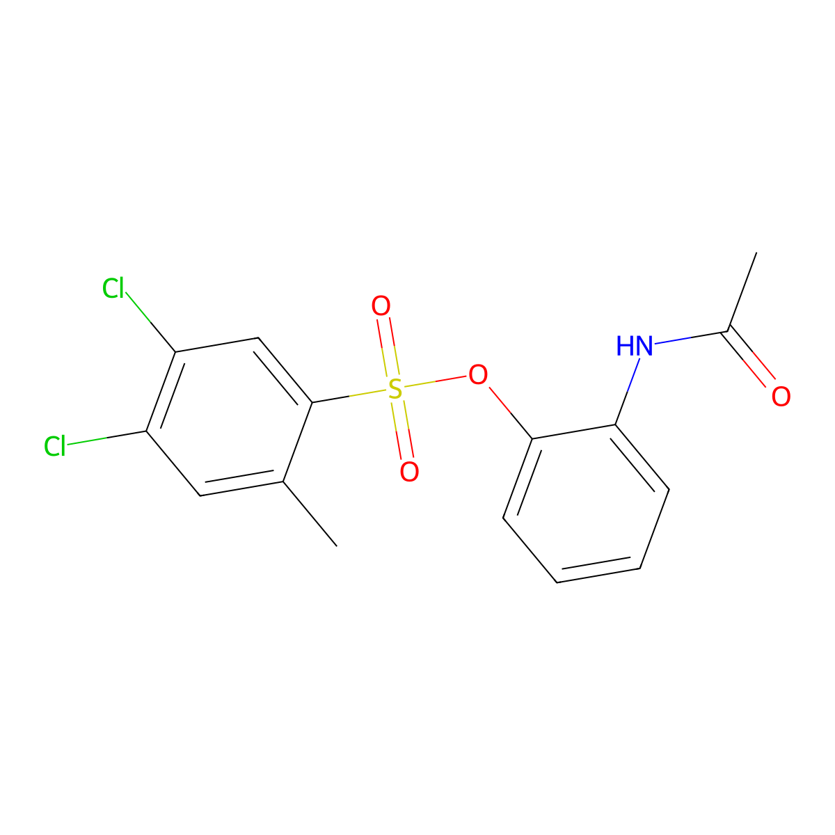 2-(Acetylamino)phenyl 4,5-dichloro-2-methylbenzenesulfonate molecular structure, CAS 2249193-01-7