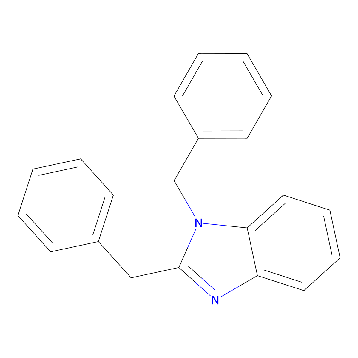 1,2-dibenzyl-1H-1,3-benzodiazole molecular structure, CAS 22492-49-5