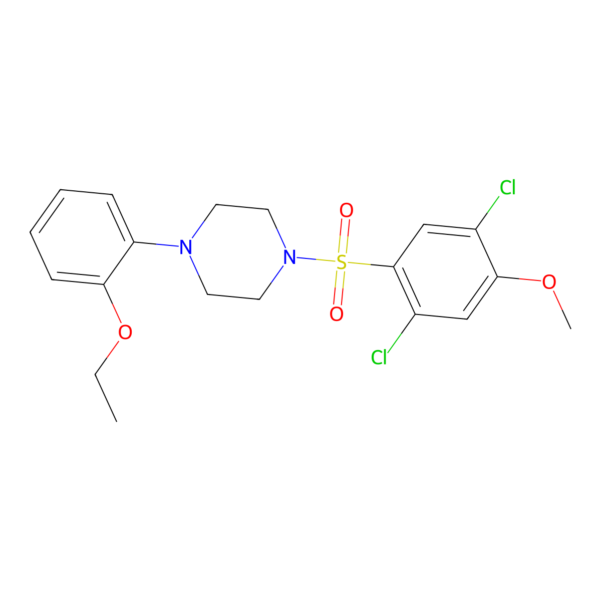 1-(2,5-Dichloro-4-methoxybenzenesulfonyl)-4-(2-ethoxyphenyl)piperazine molecular structure, CAS 2249226-20-6