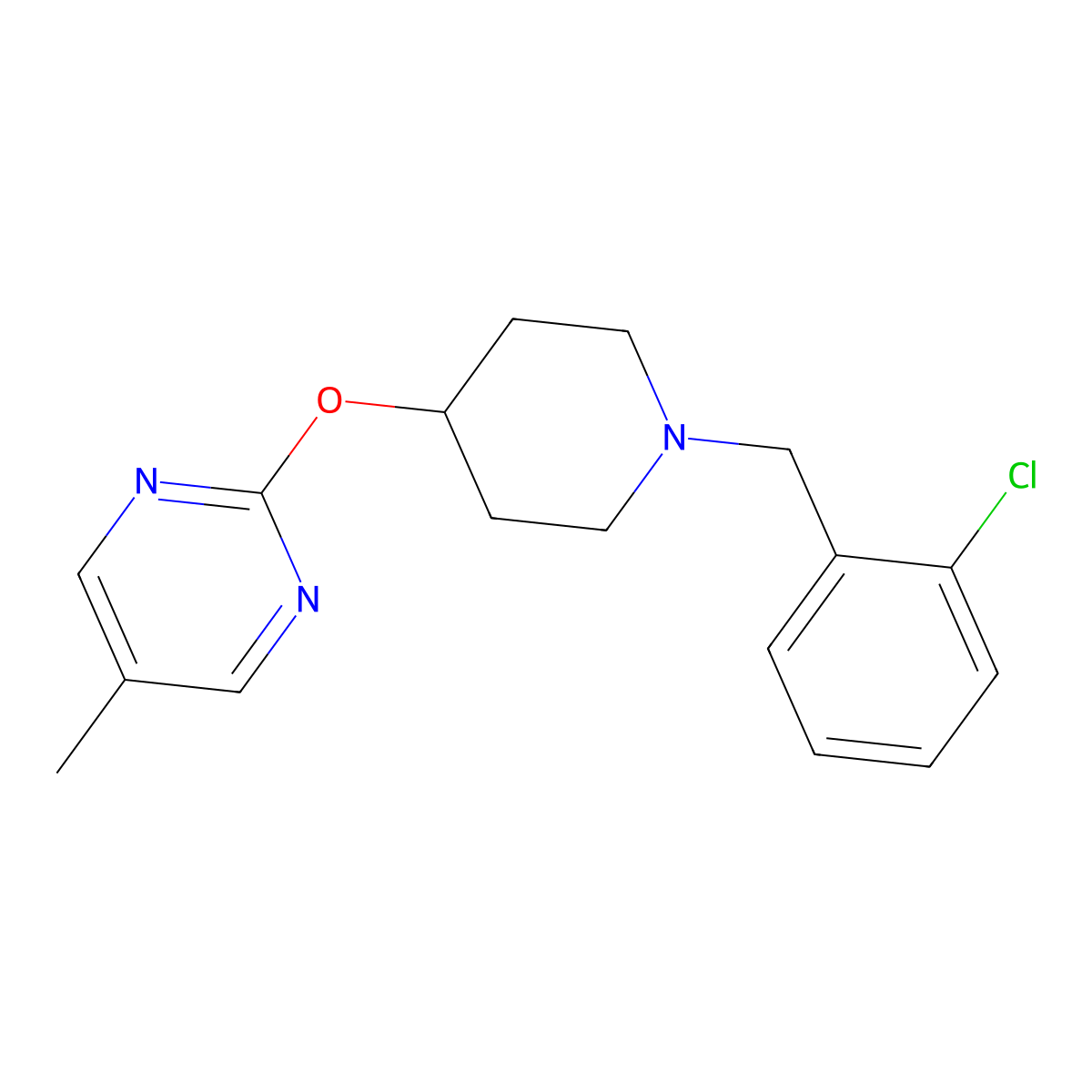 2-({1-[(2-Chlorophenyl)methyl]piperidin-4-yl}oxy)-5-methylpyrimidine molecular structure, CAS 2249235-66-1