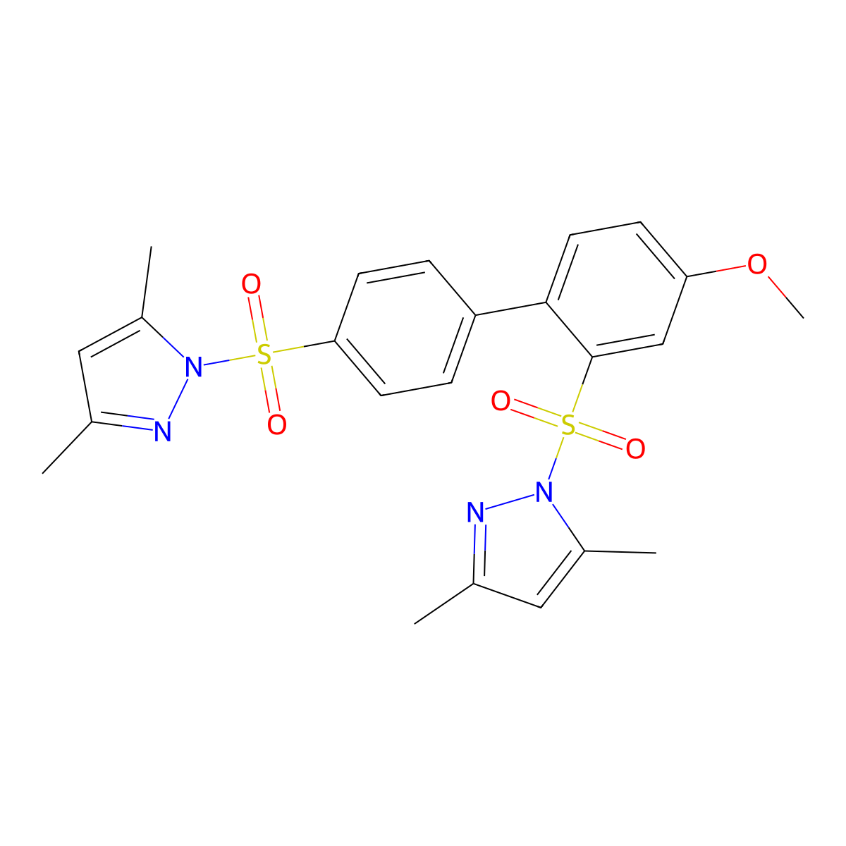 1-({4'-[(3,5-dimethyl-1H-pyrazol-1-yl)sulfonyl]-4-methoxy-[1,1'-biphenyl]-2-yl}sulfonyl)-3,5-dimethyl-1H-pyrazole molecular structure, CAS 2249239-45-8