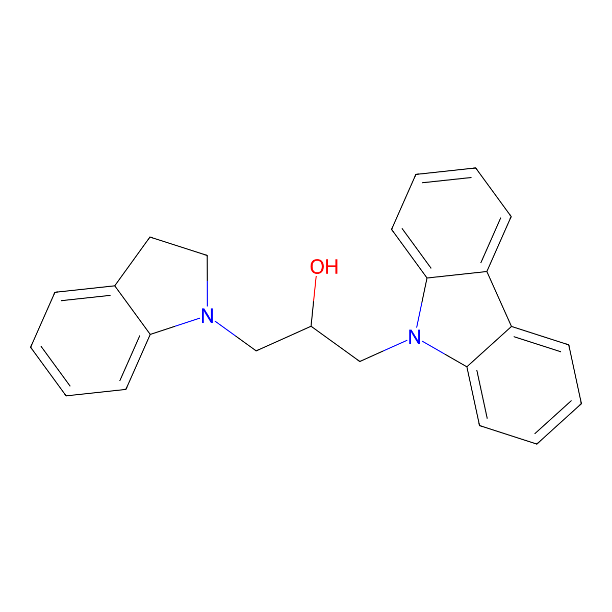 1-(9H-carbazol-9-yl)-3-(2,3-dihydro-1H-indol-1-yl)propan-2-ol molecular structure, CAS 2249358-61-8