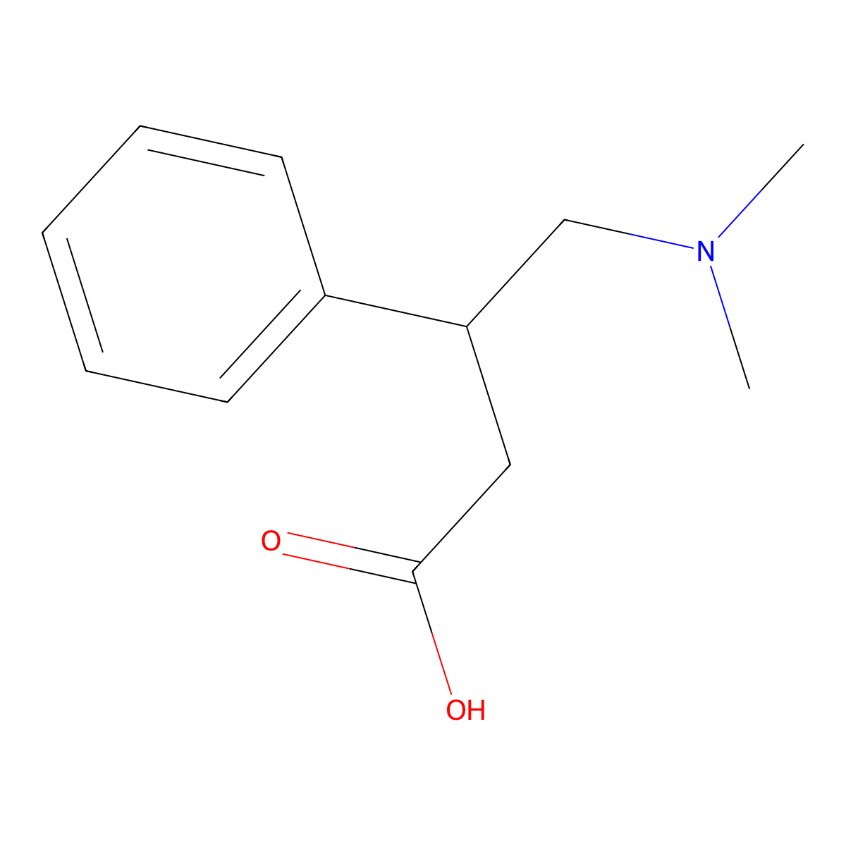 4-(Dimethylamino)-3-phenylbutanoic acid molecular structure, CAS 22494-46-8
