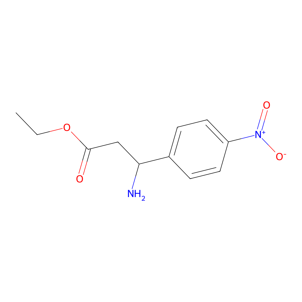 Ethyl 3-amino-3-(4-nitrophenyl)propanoate molecular structure, CAS 224946-68-3