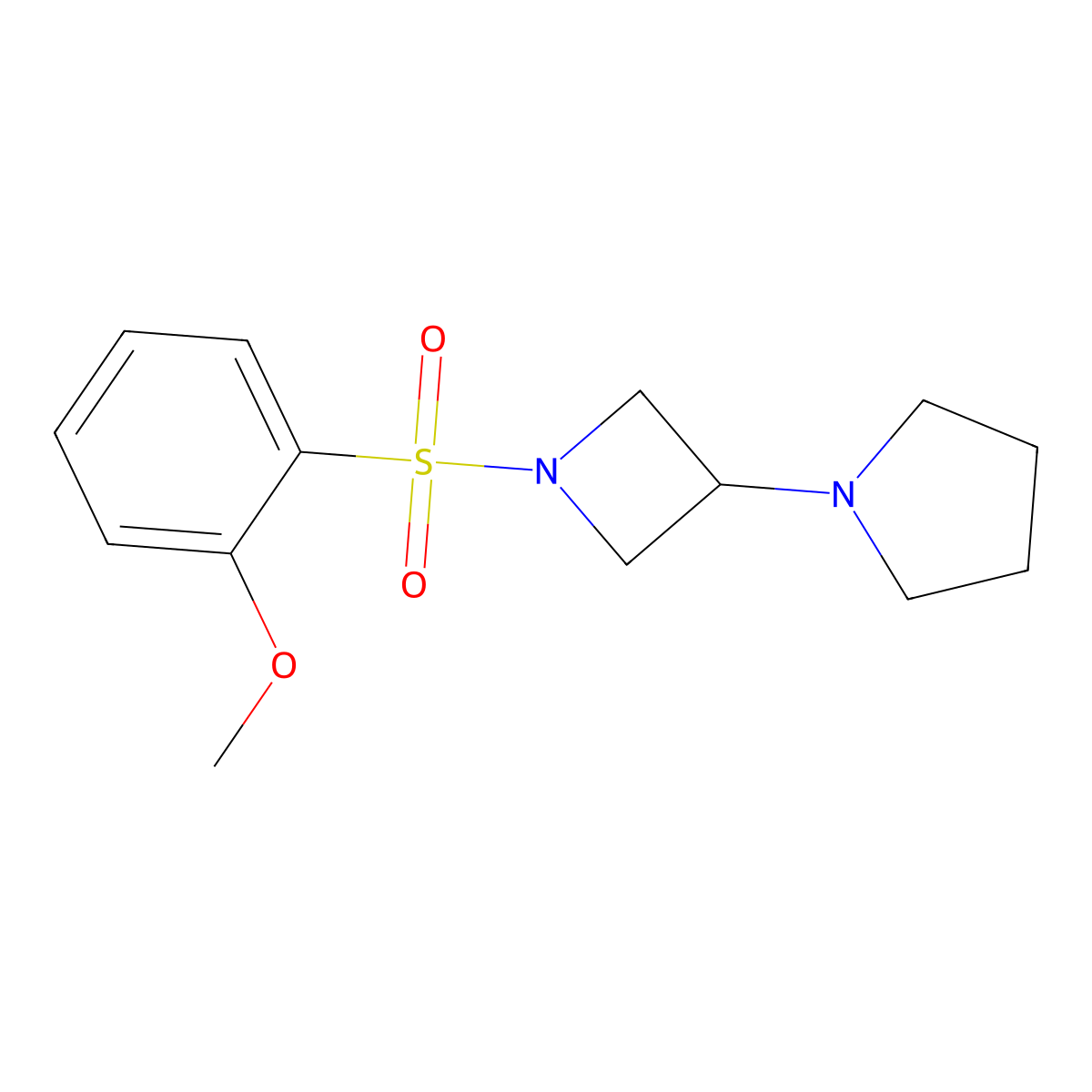 1-[1-(2-Methoxybenzenesulfonyl)azetidin-3-yl]pyrrolidine molecular structure, CAS 2249465-61-8