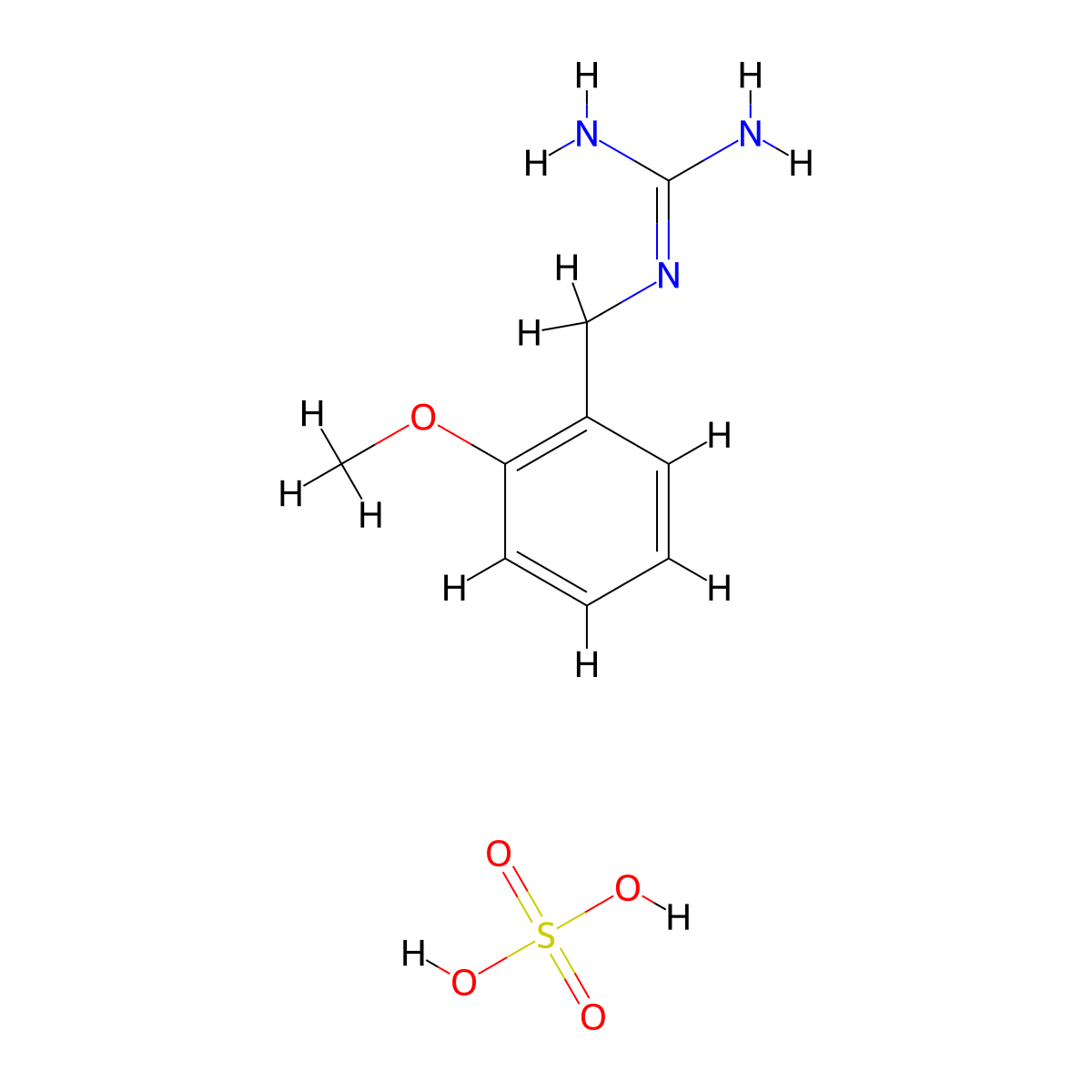 2-[(2-Methoxyphenyl)methyl]guanidine;sulfuric acid molecular structure, CAS 224947-75-5
