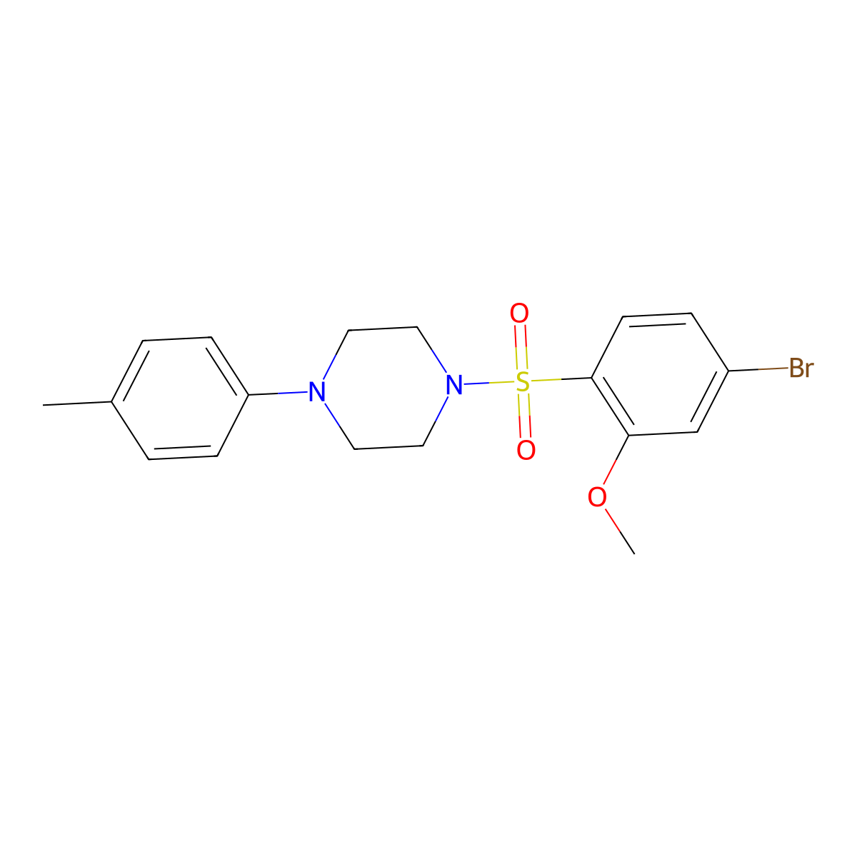 1-(4-Bromo-2-methoxybenzenesulfonyl)-4-(4-methylphenyl)piperazine molecular structure, CAS 2249501-28-6