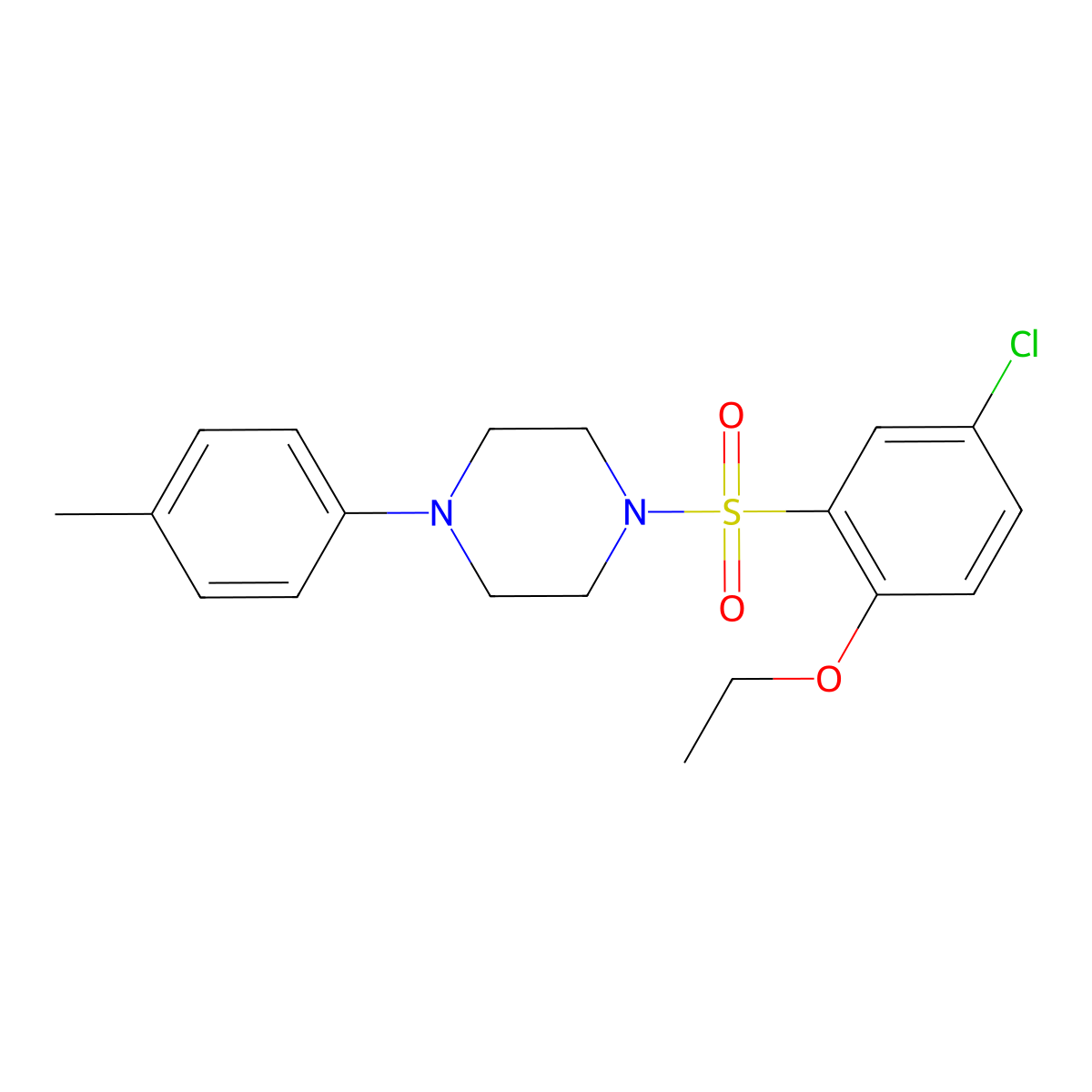 1-(5-Chloro-2-ethoxybenzenesulfonyl)-4-(4-methylphenyl)piperazine molecular structure, CAS 2249525-11-7
