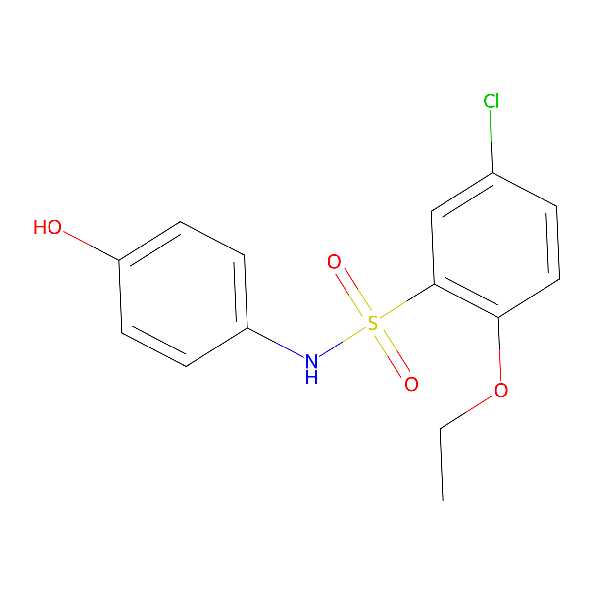 5-chloro-2-ethoxy-N-(4-hydroxyphenyl)benzene-1-sulfonamide molecular structure, CAS 2249547-14-4