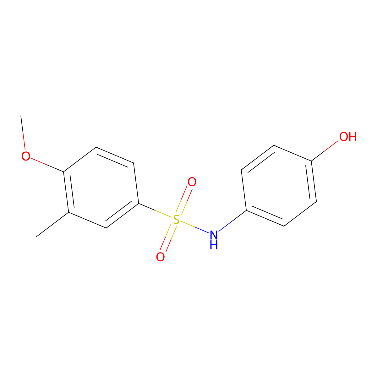 N-(4-hydroxyphenyl)-4-methoxy-3-methylbenzene-1-sulfonamide molecular structure, CAS 2249553-97-5