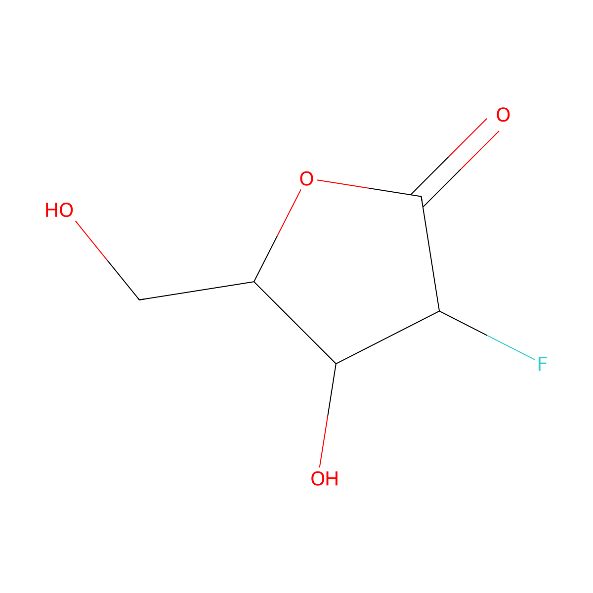 (3R,4R,5R)-3-Fluoro-4-hydroxy-5-(hydroxymethyl)dihydrofuran-2(3H)-one molecular structure, CAS 224957-07-7