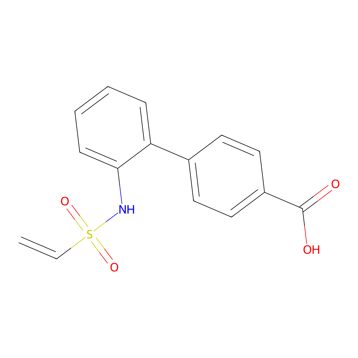 2'-Ethenesulfonamido-[1,1'-biphenyl]-4-carboxylic acid molecular structure, CAS 2249616-12-2