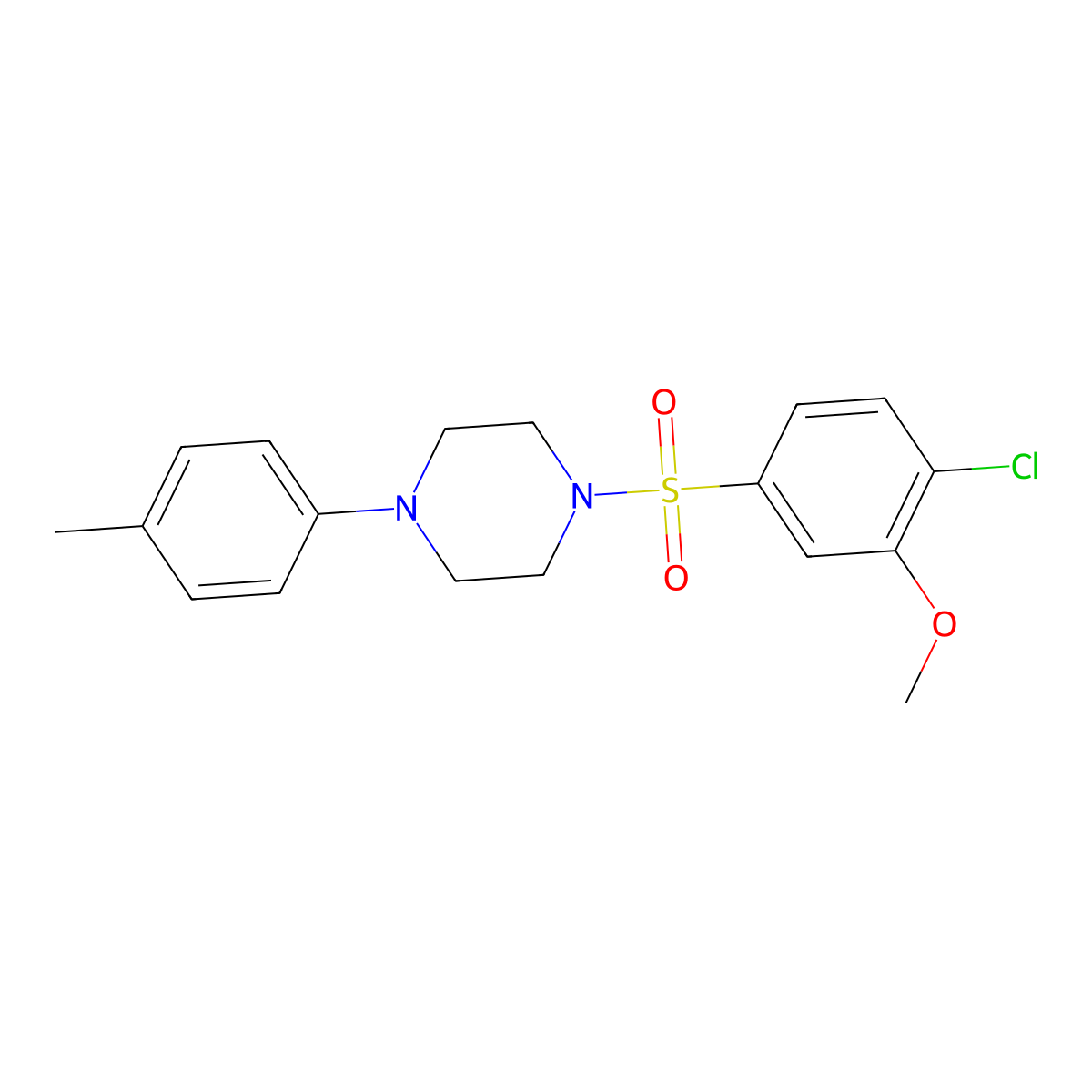 1-(4-Chloro-3-methoxybenzenesulfonyl)-4-(4-methylphenyl)piperazine molecular structure, CAS 2249631-02-3