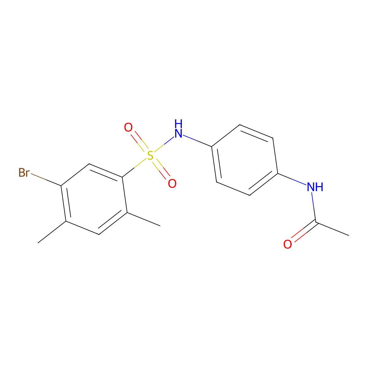 N-[4-(5-bromo-2,4-dimethylbenzenesulfonamido)phenyl]acetamide molecular structure, CAS 2249670-41-3