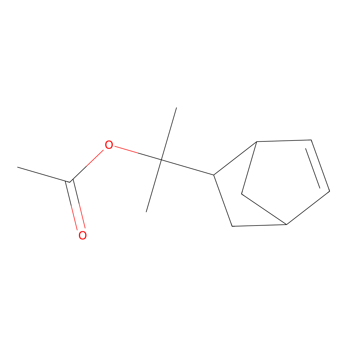 1-Bicyclo(2.2.1)hept-5-en-2-yl-1-methylethyl acetate molecular structure, CAS 22497-09-2