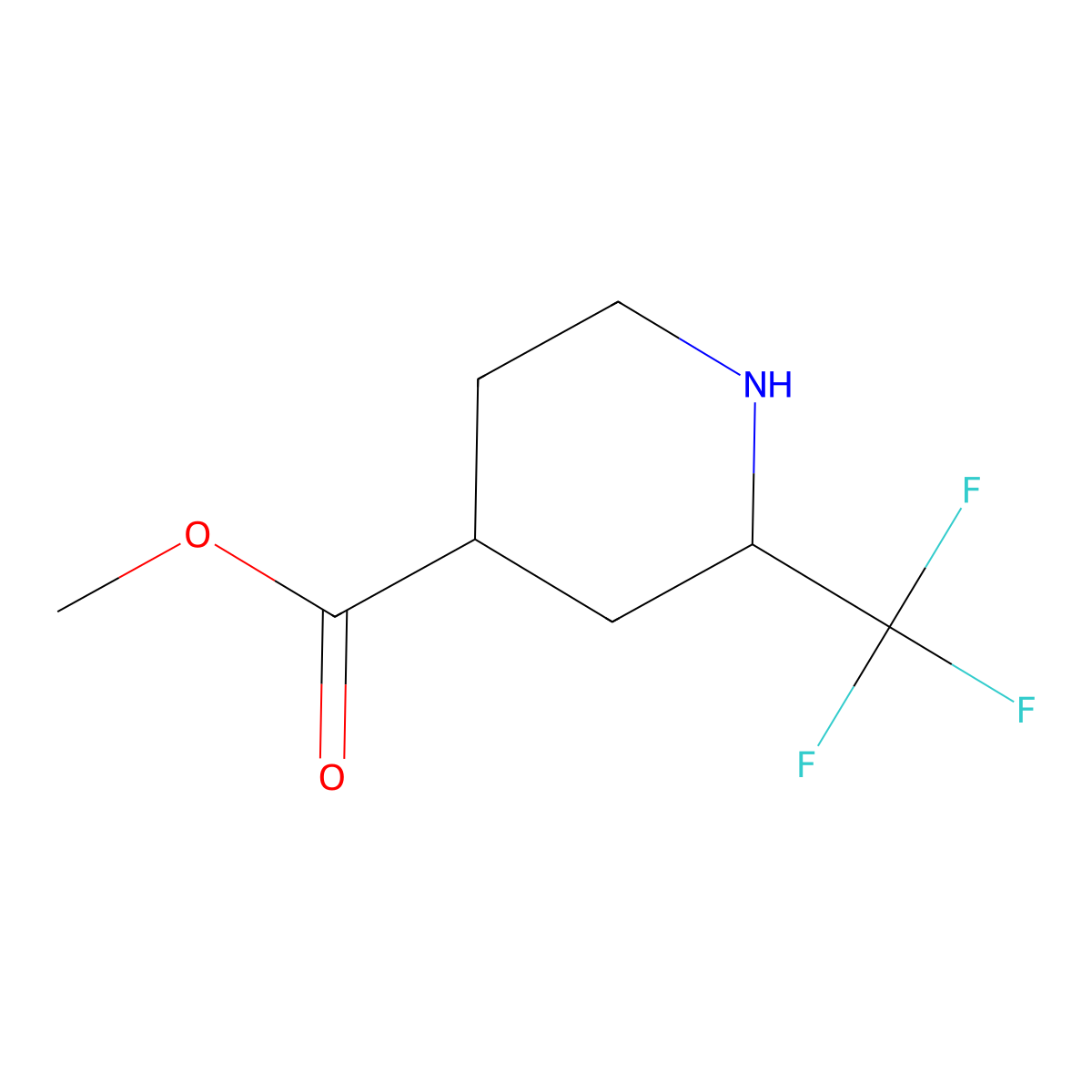 rac-methyl (2R,4S)-2-(trifluoromethyl)piperidine-4-carboxylate molecular structure, CAS 2249720-72-5