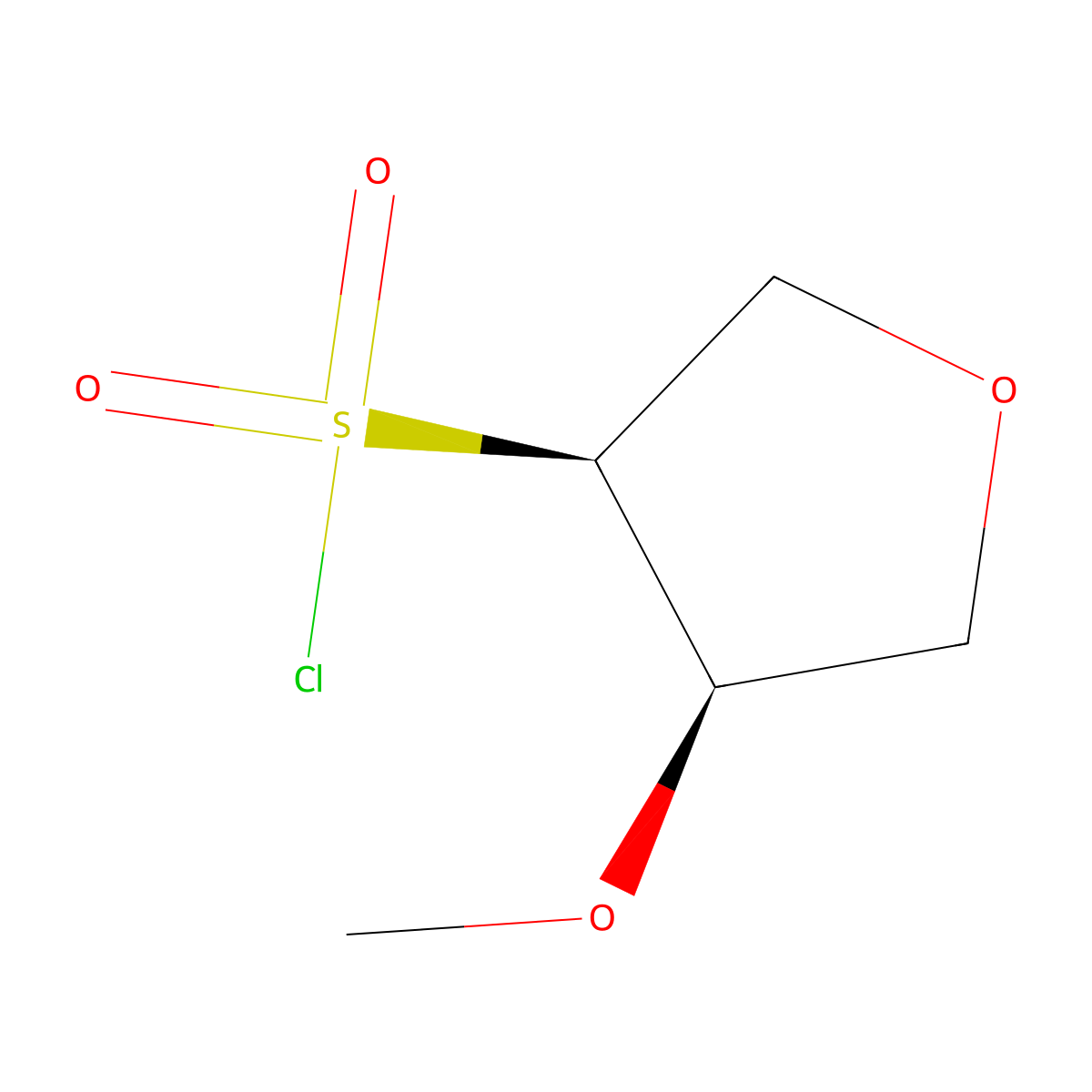 rac-(3R,4S)-4-methoxyoxolane-3-sulfonyl chloride molecular structure, CAS 2249724-62-5