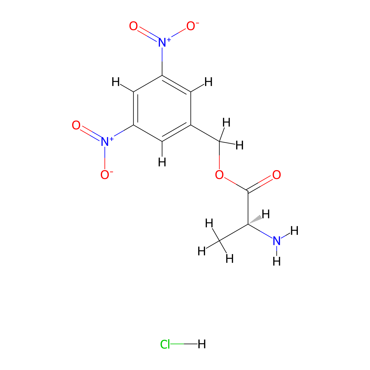 (3,5-dinitrophenyl)methyl (2S)-2-aminopropanoate hydrochloride molecular structure, CAS 2249767-83-5