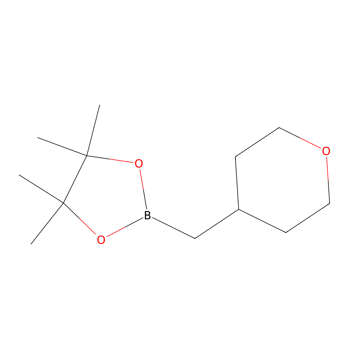 4,4,5,5-Tetramethyl-2-[(oxan-4-yl)methyl]-1,3,2-dioxaborolane molecular structure, CAS 2249826-22-8