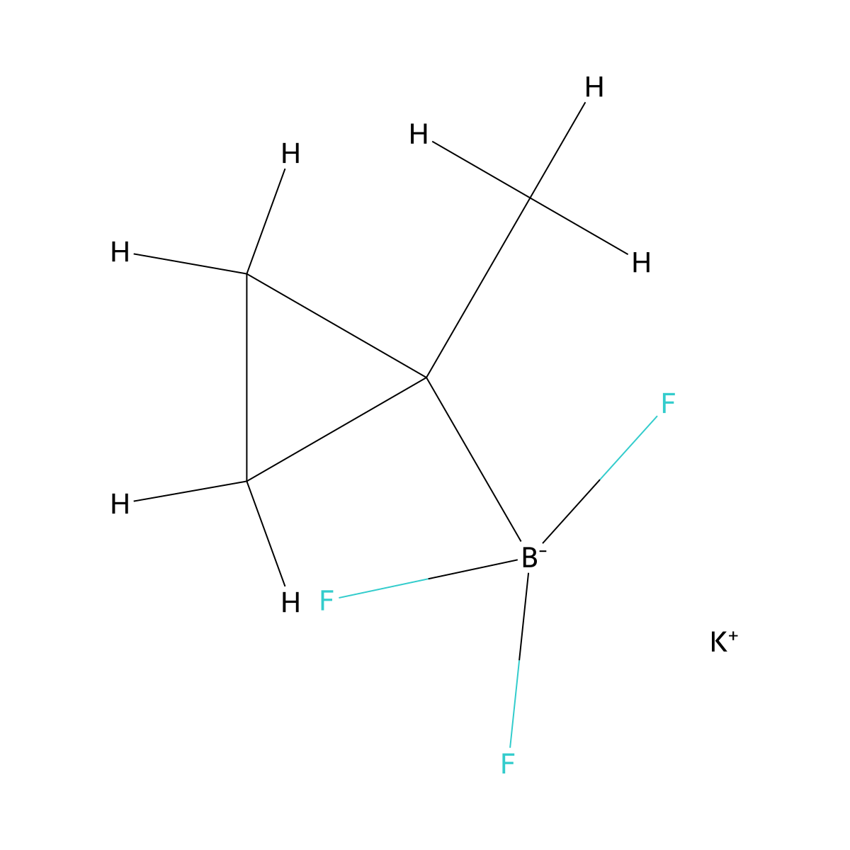 Potassium trifluoro(1-methylcyclopropyl)boranuide molecular structure, CAS 2249826-37-5